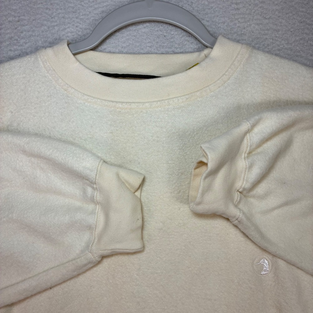 Vintage Duck Head Crewneck Sweatshirt Men XL Beige Fleece Preppy Pullover Cozy